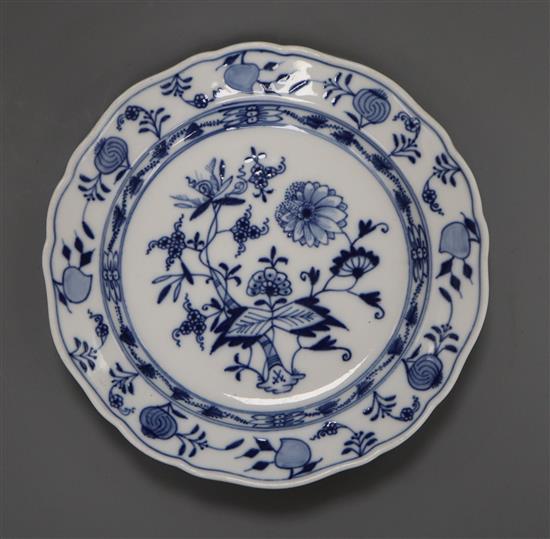 A Meissen blue and white onion dish diameter 22cm